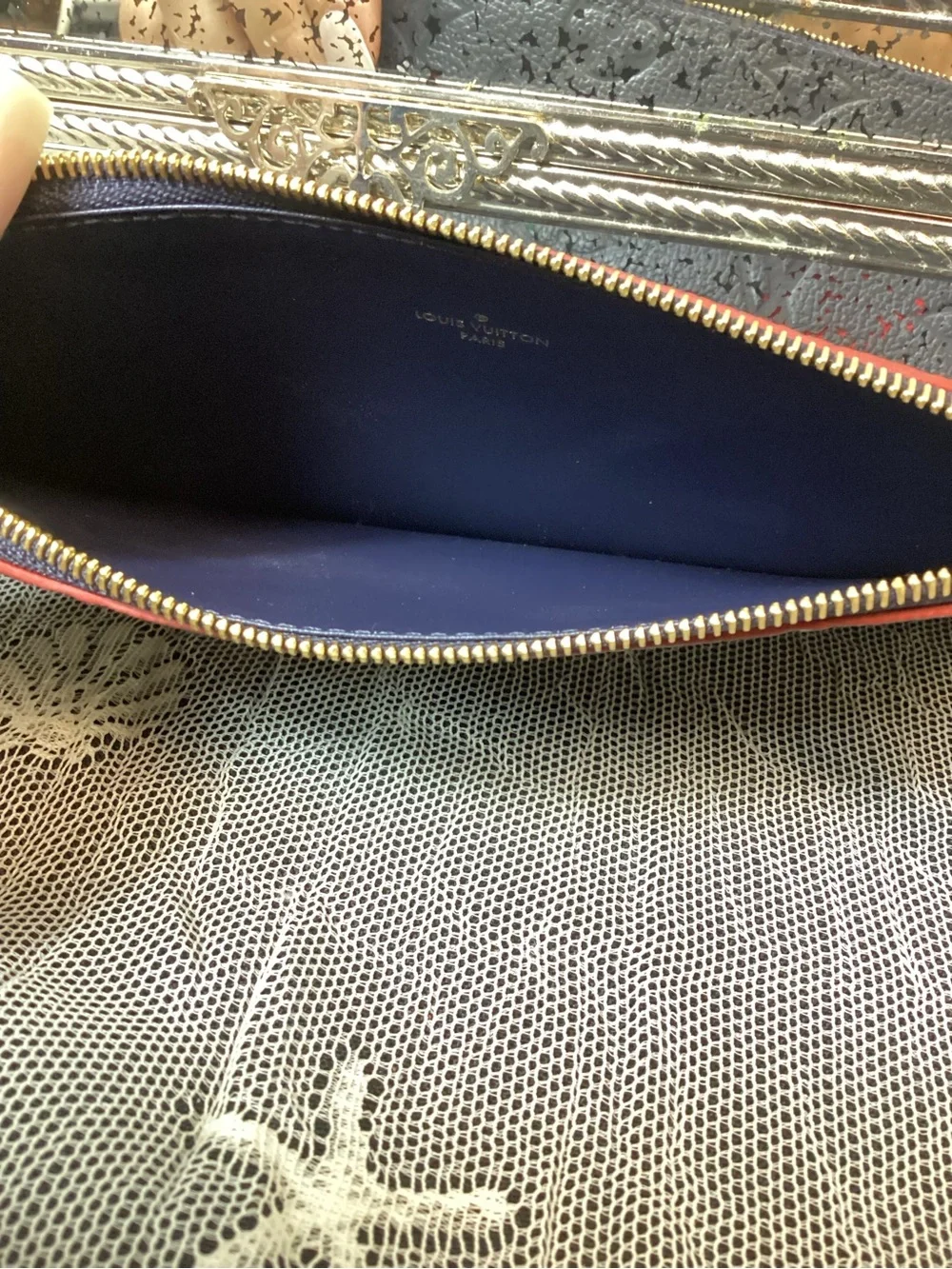 Louis Vuitton Monogram Empreinte Zippered Insert- “Marine Rouge”